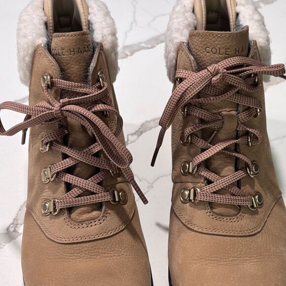 Cole Haan | Women's Nantucket Waterproof Winter Hiking Boots Faux Fur 9.5B - Picture 7 of 14